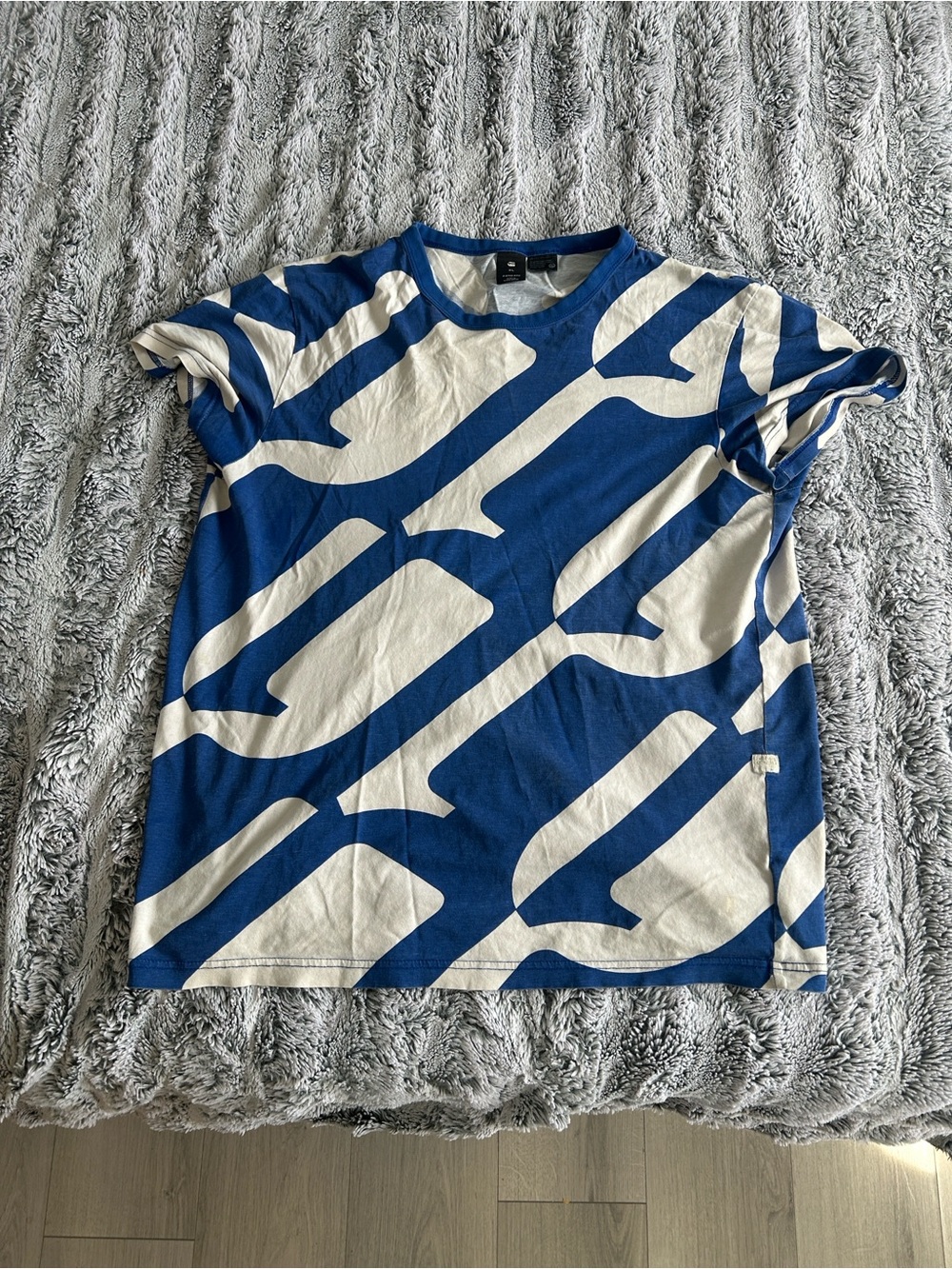 OG RARE G-Star Bold Blue & White Graphic Short Sleeve Tee
